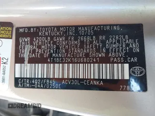 2006 Toyota Camry STD with VIN 4T1BE32K16U680241, listed as a IAAI auction lot 42002721 with 188,867 mi miles. Bid and sale history available at carsss.com. Image 9.