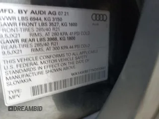 2022 Audi SQ7 Premium Plus z VIN WA1AWBF77ND000641, wystawiony jako Copart lot #78383883 z przebiegiem 54 759 mil mil oraz . Historia ofert i sprzedaży dostępna na DreamBid. Obrazek 13.