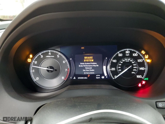 2020 Acura RDX w/Technology Pkg with VIN 5J8TC1H50LL009733, listed as a Copart auction lot 86697154 with 90,580 mi miles and Salvage Title. Bid and sale history available at carsss.com. Image 9.