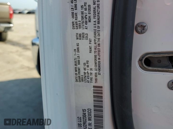 2024 Ram 2500 Tradesman с VIN 3C6UR5HJ2RG230415, выставлен на аукционе Copart как лот 48109095 с пробегом 435 миль миль и Чистый • Clean title. История ставок и продаж доступна на DreamBid. Изображение 12.