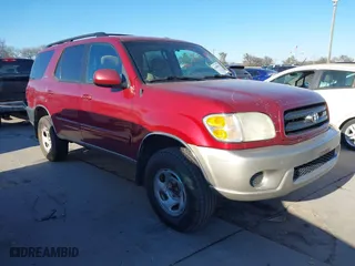 2001 Toyota Sequoia SR5 with VIN 5TDZT34A01S024302, listed as a IAAI auction lot 41408104 with 282,479 mi miles. Bid and sale history available at carsss.com. Image 1.
