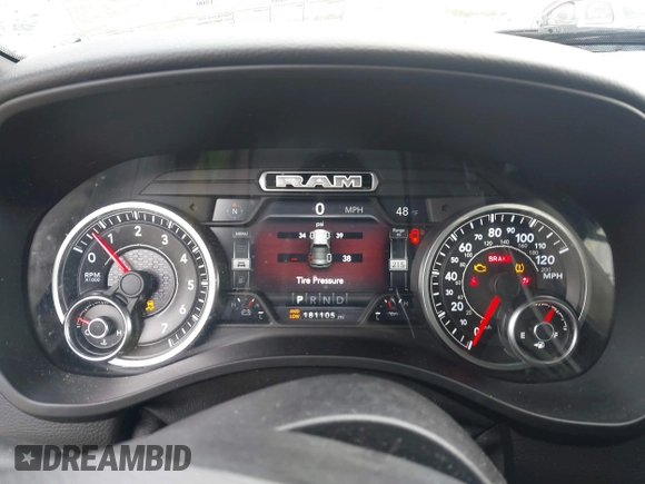 2019 Ram 1500 Big Horn/Lone Star with VIN 1C6SRFFT6KN569919, listed as a IAAI auction lot 41760605 with 181,105 mi miles. Bid and sale history available at carsss.com. Image 7.