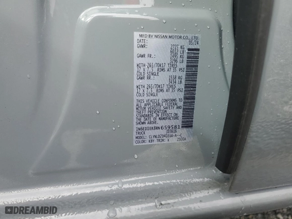 2024 Nissan Frontier PRO-4X with VIN 1N6ED1EK8RN659581, listed as a Copart auction lot 44911715 with 6,215 mi miles and Salvage Title. Bid and sale history available at carsss.com. Image 12.