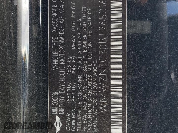 2011 MINI Convertible с VIN WMWZN3C50BT265016, выставлен на аукционе Copart как лот 65074435 с пробегом 77 923 миль миль и Списание • Salvage title. История ставок и продаж доступна на DreamBid. Изображение 12.