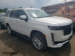 2021 Cadillac Escalade Premium Luxury with VIN 1GYS4BKL1MR472915, listed as a Copart auction lot 56033654 with 23,442 mi miles and Salvage Title. Bid and sale history available at carsss.com. Image 4.