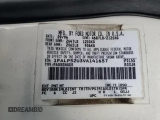 1997 Ford Taurus GL z VIN 1FALP52U3VA141657, wystawiony jako Copart lot #80945913 z przebiegiem 111 343 mil mil oraz Szkody całkowita. Historia ofert i sprzedaży dostępna na DreamBid. Obrazek 12.