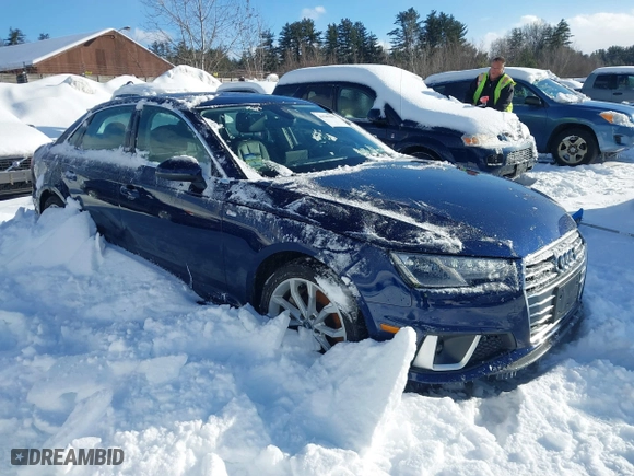 2019 Audi A4 Premium with VIN WAUDNAF48KA007193, listed as a IAAI auction lot 41547007 with NaN miles. Bid and sale history available at carsss.com. Image 1.