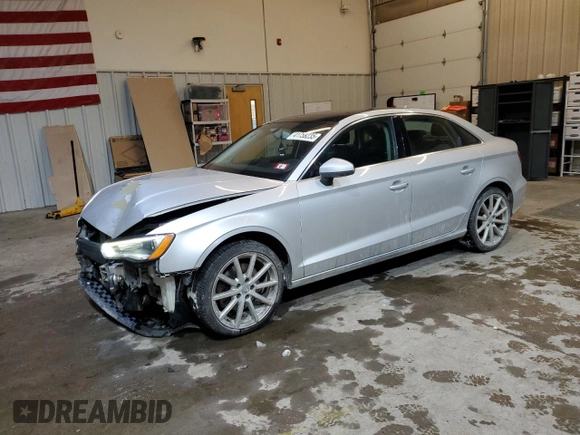 2015 Audi A3 2.0T Premium Plus with VIN WAUEFGFFXF1000953, listed as a Copart auction lot 41758235 with 94,884 mi miles and Salvage Title. Bid and sale history available at carsss.com. Image 1.