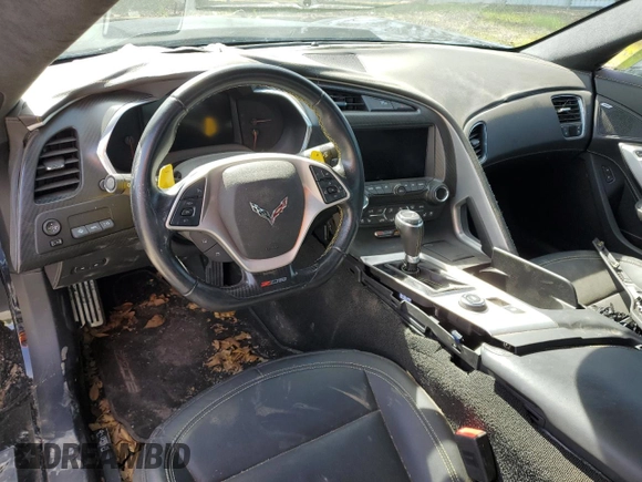 2019 Chevrolet Corvette Z06 3LZ with VIN 1G1YU2D69K5600127, listed as a Copart auction lot 46888204 with 0 mi miles and Salvage Title. Bid and sale history available at carsss.com. Image 8.