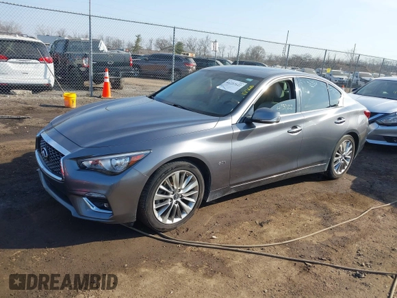 2019 Infiniti Q50 3.0t LUXE with VIN JN1EV7AP7KM513059, listed as a IAAI auction lot 41737122 with 77,337 mi miles. Bid and sale history available at carsss.com. Image 17.