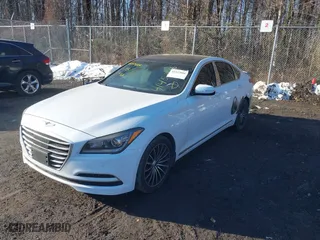 2015 Hyundai Genesis 3.8L with VIN KMHGN4JE7FU023547, listed as a IAAI auction lot 41457666 with 158,255 mi miles. Bid and sale history available at carsss.com. Image 2.