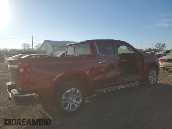 2024 Chevrolet Silverado 1500 LTZ with VIN 1GCUDGED0RZ223044, listed as a Copart auction lot 88441185 with 15,320 mi miles and Salvage Title. Bid and sale history available at DreamBid. Image 3.