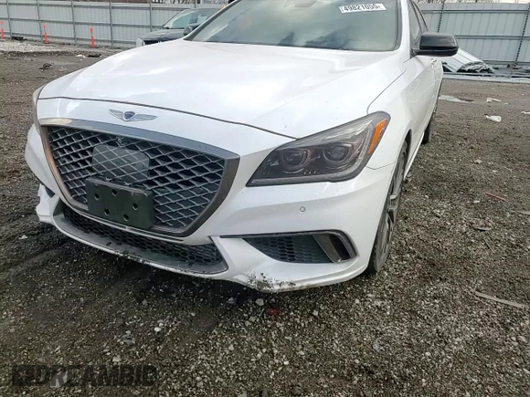 2018 Genesis G80 Sport with VIN KMHGN4JB7JU241681, listed as a Copart auction lot 49821055 with 99,833 mi miles and Salvage title. Bid and sale history available at DreamBid. Image 11.