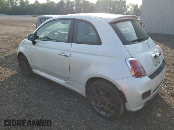 2012 FIAT 500 Sport with VIN 3C3CFFBR7CT310541, listed as a Copart auction lot 58849675 with 107,427 mi miles and Salvage title. Bid and sale history available at DreamBid. Image 2.