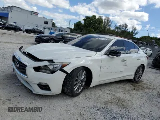 2018 Infiniti Q50 Luxe z VIN JN1EV7AP4JM590793, wystawiony jako Copart lot #48194945 z przebiegiem 78 519 mil mil oraz Szkoda całkowita • Salvage title. Historia ofert i sprzedaży dostępna na DreamBid. Obrazek 1.