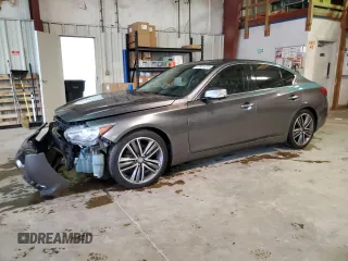 2014 Infiniti Q50 Premium with VIN JN1BV7AP9EM692390, listed as a Copart auction lot 47801015 with 142,749 mi miles and Salvage Title. Bid and sale history available at carsss.com. Image 1.