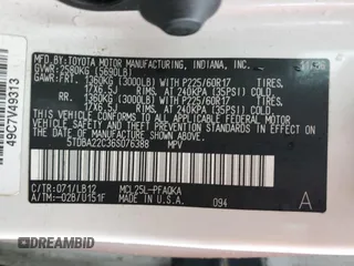 2006 Toyota Sienna XLE with VIN 5TDBA22C36S076388, listed as a Copart auction lot 86110244 with 212,132 mi miles and Clean Title. Bid and sale history available at carsss.com. Image 13.