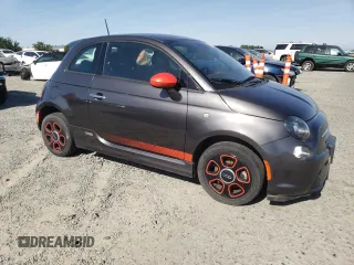 2015 FIAT 500e with VIN 3C3CFFGE8FT709825, listed as a Copart auction lot 57128465 with 38,608 mi miles and Clean title. Bid and sale history available at DreamBid. Image 4.