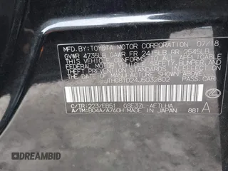 2018 Lexus IS 300 with VIN JTHC81D24J5032802, listed as a IAAI auction lot 41918847 with 69,953 mi miles and . Bid and sale history available at DreamBid. Image 9.