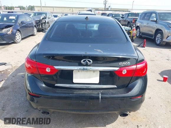 2014 Infiniti Q50 Hybrid Sport with VIN JN1AV7AP7EM691444, listed as a IAAI auction lot 41564726 with 128,834 mi miles and . Bid and sale history available at DreamBid. Image 17.