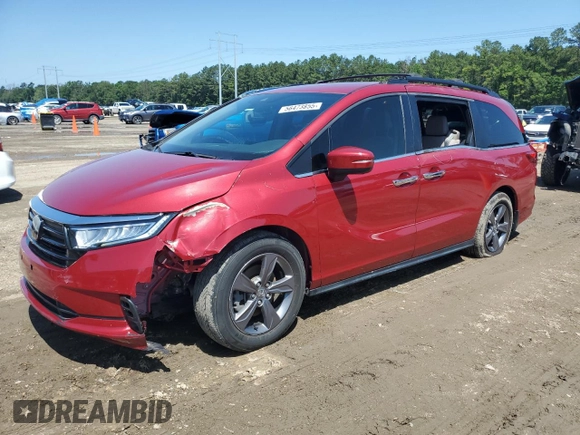 2022 Honda Odyssey EX with VIN 5FNRL6H50NB011140, listed as a Copart auction lot 56473855 with 30,976 mi miles and Salvage Title. Bid and sale history available at DreamBid. Image 1.
