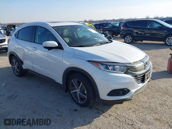 2021 Honda HR-V EX-L with VIN 3CZRU5H76MM727036, listed as a IAAI auction lot 41587332 with 91,506 mi miles. Bid and sale history available at carsss.com. Image 1.