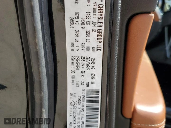 2012 Jeep Grand Cherokee Overland with VIN 1C4RJECT5CC362819, listed as a Copart auction lot 48130085 with 107,350 mi miles and Salvage Title. Bid and sale history available at carsss.com. Image 14.