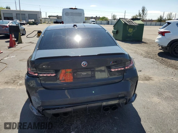 2023 BMW M3 Competition xDrive with VIN WBS43AY08PFN58052, listed as a Copart auction lot 57054885 with 28,675 mi miles and Salvage title. Bid and sale history available at DreamBid. Image 6.