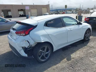 2019 Hyundai Veloster 2.0 with VIN KMHTG6AF4KU019642, listed as a IAAI auction lot 41885392 with 96,340 mi miles. Bid and sale history available at carsss.com. Image 4.