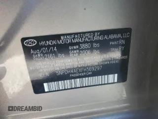 2015 Hyundai Elantra SE with VIN 5NPDH4AEXFH569297, listed as a Copart auction lot 48750025 with 62,286 mi miles and Salvage Title. Bid and sale history available at carsss.com. Image 12.