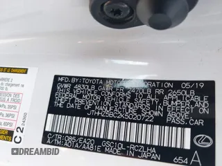 2019 Lexus RC 350 z VIN JTHHZ5BC2K5020722, wystawiony jako IAAI lot #42407729 z przebiegiem 52 882 mil mil oraz . Historia ofert i sprzedaży dostępna na DreamBid. Obrazek 9.