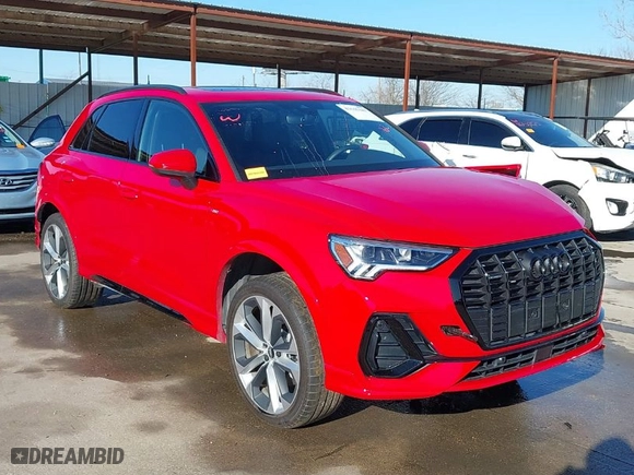 2022 Audi Q3 S line Premium Plus with VIN WA1EECF35N1041164, listed as a IAAI auction lot 41645187 with 10,453 mi miles. Bid and sale history available at carsss.com. Image 1.