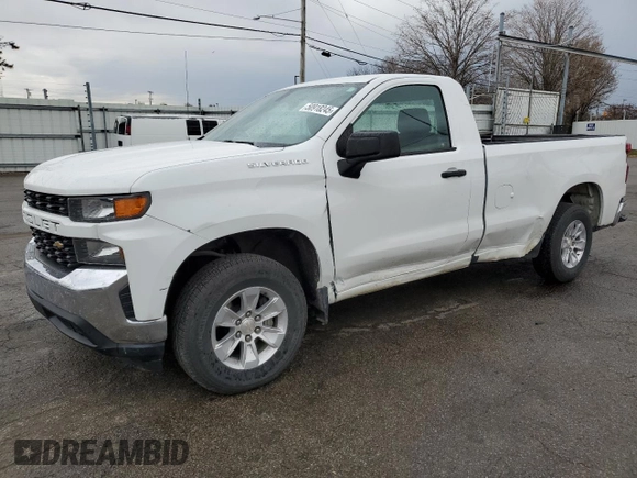 2019 Chevrolet Silverado 1500 Work Truck with VIN 3GCNWAEFXKG193103, listed as a Copart auction lot 50918245 with 53,995 mi miles and Salvage Title. Bid and sale history available at DreamBid. Image 1.