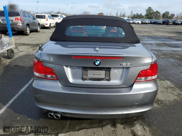 2011 BMW 1 Series 128i with VIN WBAUN1C50BVH83830, listed as a Copart auction lot 86539944 with 74,751 mi miles and Salvage Title. Bid and sale history available at carsss.com. Image 6.
