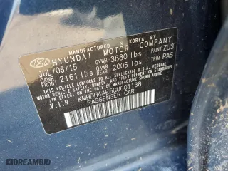 2016 Hyundai Elantra SE with VIN KMHDH4AE5GU601138, listed as a Copart auction lot 51821695 with 150,959 mi miles and Salvage Title. Bid and sale history available at carsss.com. Image 12.