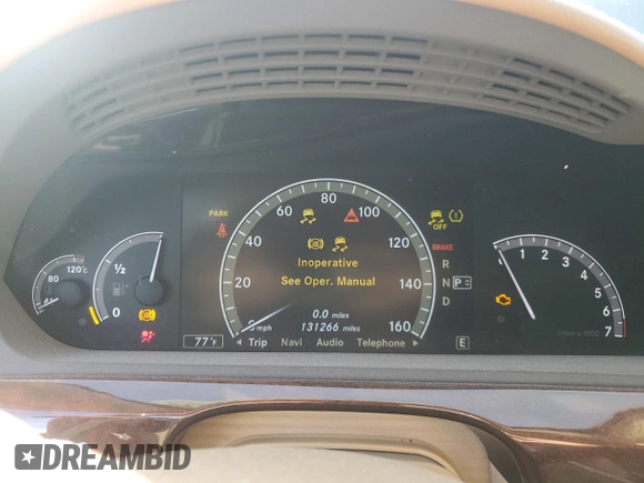 2011 Mercedes-Benz S-Class S 550 with VIN WDDNG7BB4BA394159, listed as a Copart auction lot 85339224 with 131,266 mi miles and Salvage Title. Bid and sale history available at carsss.com. Image 9.