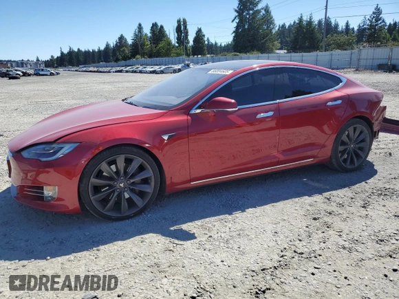 2017 Tesla Model S 100D with VIN 5YJSA1E24HF206828, listed as a Copart auction lot 66004605 with 94,874 mi miles and Salvage title. Bid and sale history available at DreamBid. Image 1.