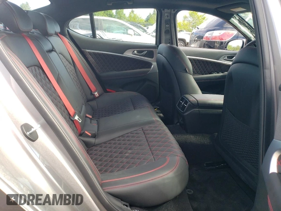 2023 Genesis G70 3.3T with VIN KMTG54TE7PU128609, listed as a Copart auction lot 53644364 with 5,843 mi miles and Salvage title. Bid and sale history available at DreamBid. Image 10.