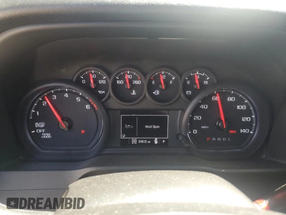 2022 Chevrolet Silverado 1500 Custom Trail Boss with VIN 3GCPDCEK4NG669261, listed as a Copart auction lot 53146265 with 34,612 mi miles and Salvage Title. Bid and sale history available at carsss.com. Image 9.
