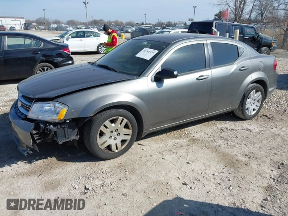 2013 Dodge Avenger SE with VIN 1C3CDZAB8DN596915, listed as a IAAI auction lot 41781939 with 122,440 mi miles and . Bid and sale history available at carsss.com. Image 2.
