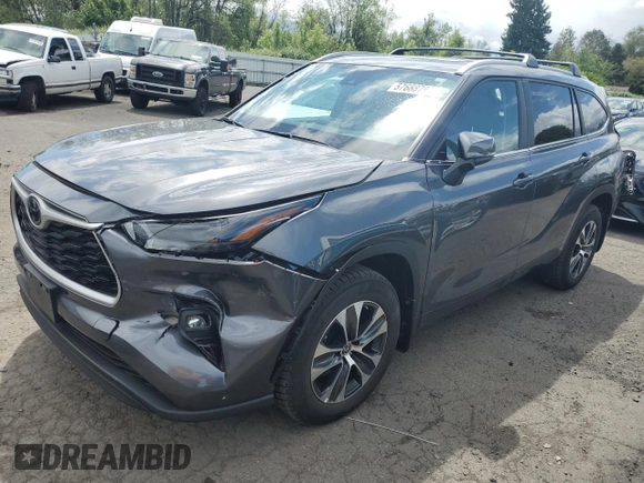 2023 Toyota Highlander L with VIN 5TDKDRBH3PS042321, listed as a Copart auction lot 57688795 with 19,973 mi miles and Salvage title. Bid and sale history available at DreamBid. Image 1.