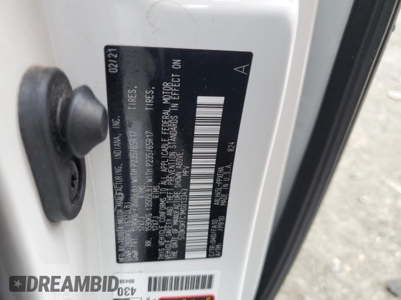 2021 Toyota Sienna LE with VIN 5TDKSKFC1MS013343, listed as a Copart auction lot 53263885 with 41,805 mi miles and Salvage title. Bid and sale history available at DreamBid. Image 15.