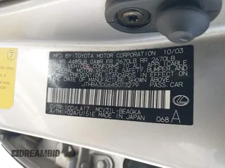 2004 Lexus ES 350 with VIN JTHBA30G645013279, listed as a IAAI auction lot 39849383 with 217,632 mi miles and . Bid and sale history available at DreamBid. Image 9.