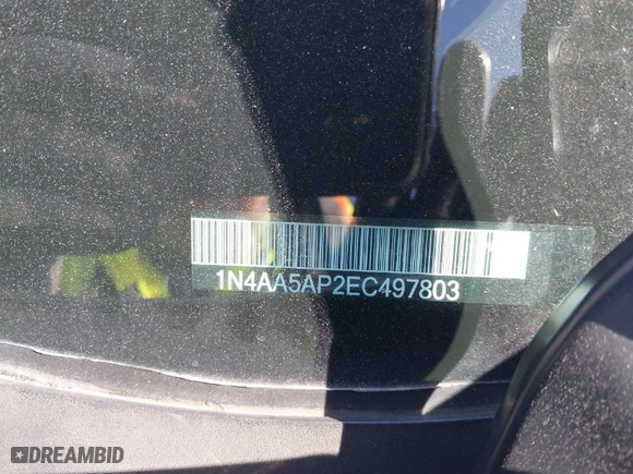 2014 Nissan Maxima 3.5 S with VIN 1N4AA5AP2EC497803, listed as a IAAI auction lot 41600887 with 1 mi miles. Bid and sale history available at carsss.com. Image 9.