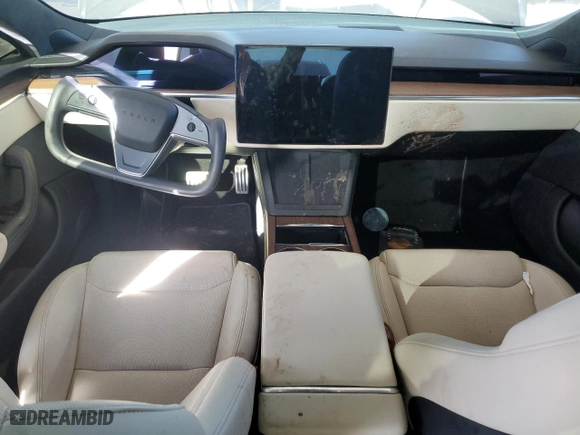 2022 Tesla Model S with VIN 5YJSA1E51NF474743, listed as a Copart auction lot 87316374 with 0 mi miles and Salvage Title. Bid and sale history available at carsss.com. Image 8.