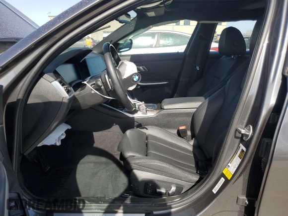 2019 BMW 3 Series 330i with VIN WBA5R1C51KFH15569, listed as a Copart auction lot 49515335 with 0 mi miles and Salvage Title. Bid and sale history available at carsss.com. Image 7.