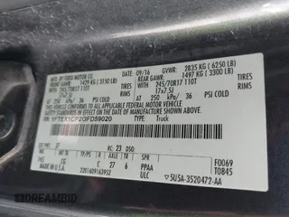 2016 Ford F-150 XL с VIN 1FTEX1CP2GFD59020, выставлен на аукционе IAAI как лот 41985754 с пробегом 224 925 миль миль и . История ставок и продаж доступна на DreamBid. Изображение 9.