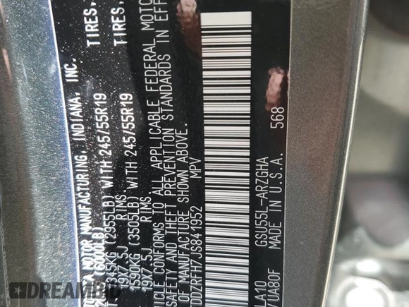 2018 Toyota Highlander Limited с VIN 5TDDZRFH7JS841952, выставлен на аукционе Copart как лот 56663945 с пробегом 50 489 миль миль и Списание • Salvage title. История ставок и продаж доступна на DreamBid. Изображение 13.