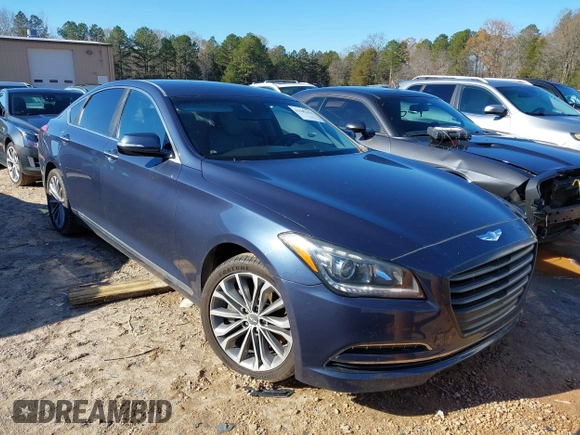 2015 Hyundai Genesis 3.8L with VIN KMHGN4JE7FU038338, listed as a IAAI auction lot 41062654 with 163,468 mi miles and . Bid and sale history available at DreamBid. Image 1.