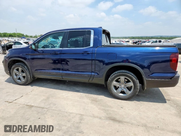 2023 Honda Ridgeline RTL with VIN 5FPYK3F50PB011150, listed as a Copart auction lot 58273325 with 38,742 mi miles and Salvage title. Bid and sale history available at DreamBid. Image 2.